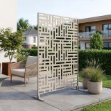 Paravan exterior Bernalda 180x120 cm din otel galvanizat, bej