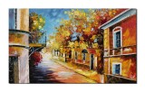 Cumpara ieftin Tablou pictat manual - Pe strada casei noastre - 100x60cm ulei pe panza in cutit efect 3D, Fabulos