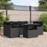 Gossi set de sofa pentru gradina cu pernute negre din poliratan, Gossi sofa pentru gradina cu pernute negre din poliratan pentru 2 persoane