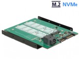 Adaptor SATA 22 pini / SFF-8643 NVMe la 1 x M.2 NGFF Key M + 1 x M.2 NGFF Key B + kit 3.5&quot;, Delock 62704