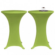 vidaXL Husă elastică pentru masă, 2 buc., verde, 80 cm