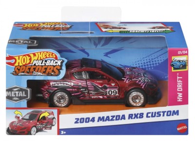 Hot Wheels Masinuta Metalica Cu Sistem Pull Back Mazda 2004 Rx8 Custom Scara 1:43 foto