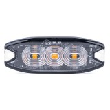 Lampa stroboscopica de avertizare plata Slim Amber Grill Mount 3 LED 3x3W R65 R10 12/24V IP67 montaj in grila AMiO 02297