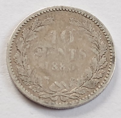 Olanda, 10 Cents 1885- Willem III foto