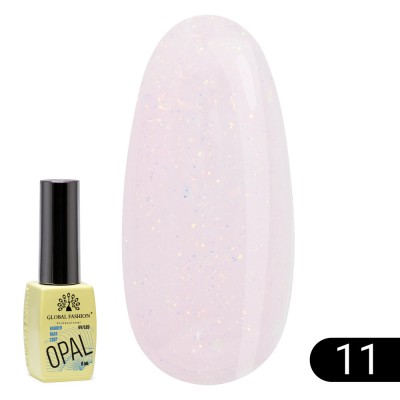 Bază pentru unghii Opal Rubber Base, Global Fashion 8 ml, 11 foto