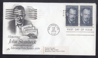 United States 1979 John Steinbeck x 2 FDC K.711 foto