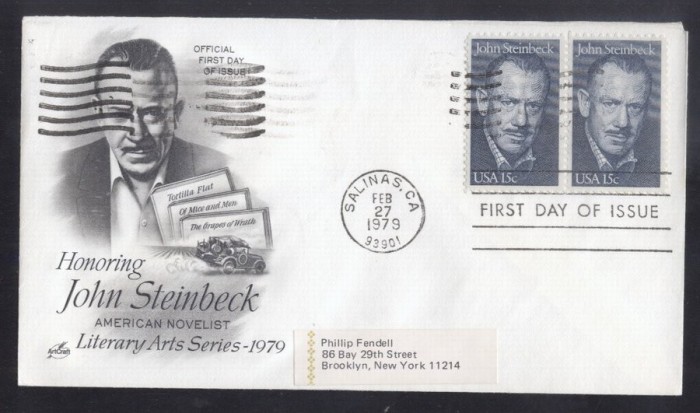 United States 1979 John Steinbeck x 2 FDC K.711