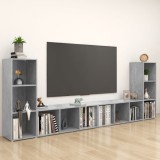 vidaXL Dulapuri TV, 4 buc., gri beton, 107x35x37 cm, lemn prelucrat