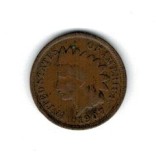 SUA 1907 - 1 cent Indian Head, circulata