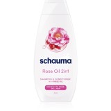 Schwarzkopf Schauma Rose Oil sampon si balsam 2 in 1 pentru par usor de pieptanat 400 ml