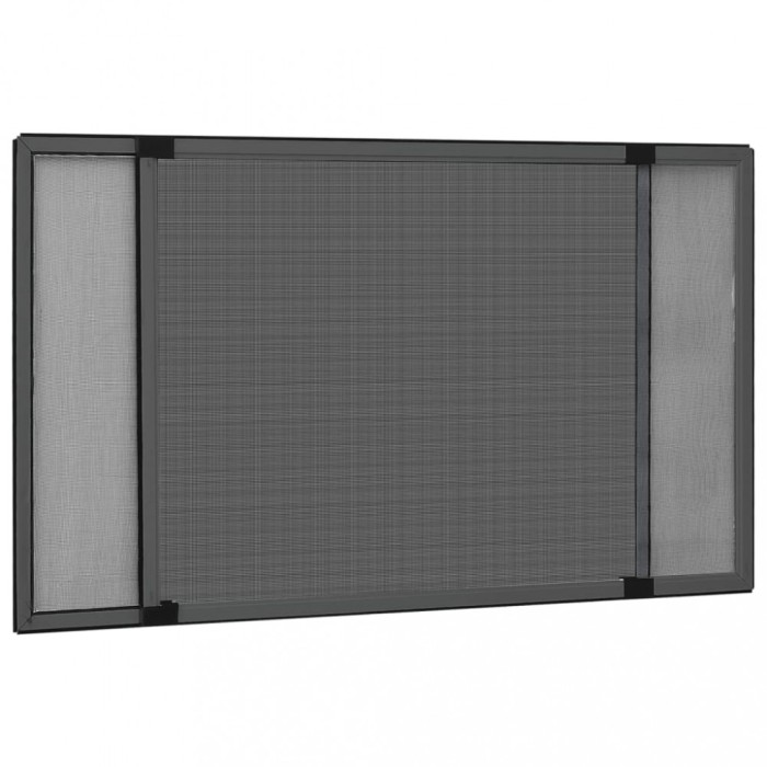 Plasă insecte extensibilă ferestre, antracit, (100-193)x75 cm