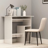 vidaXL Birou, alb extralucios, 80x45x74 cm, lemn prelucrat