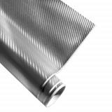 Autocolant folie fibra de carbon 3D 100x150cm - Carbon/Argintiu Garage AutoRide