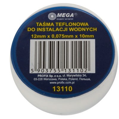BANDA TEFLON PENTRU APA 12X0.075MM / 10M foto