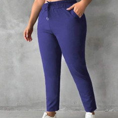 Pantaloni de trening, cu buzunare si talie inalta, mov, dama, Shein