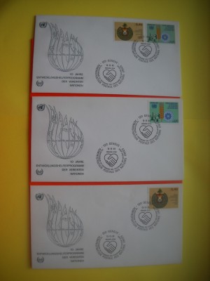 HOPCT PLIC FDC S NR 285 SET 3 FDC-VOLUNTARIAT PROGRAM -ONU NATIUNILE UNITE-BIROUL DIN GENEVA ELVETIA foto