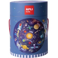 Puzzle circular, Apli, tema Sistemul Solar, 48 piese, 50 cm