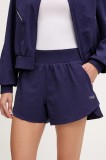 Casall pantaloni scurți de antrenament Luna culoarea bleumarin, uni, high waist, 25043
