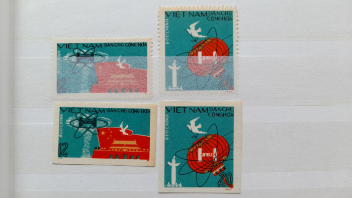 1967-Vietnam-Mi=497,498-Dant.+Nedant.-2 seturi-MNH-Mi=35Eur