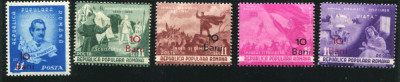 1952 , Lp 301 , Centenarul M. Eminescu , serie cu supratipar - MNH foto