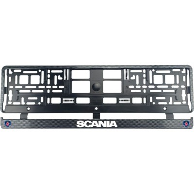 Set 2 bucati, suport numar inmatriculare Carbon, Scania foto