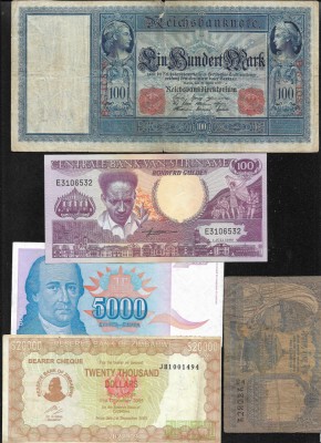 Set 5 bancnote de prin lume adunate (cele din imagini) #342 foto