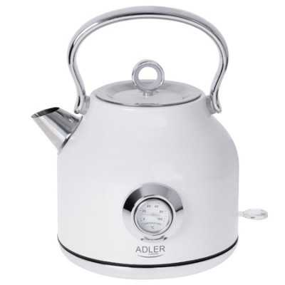 Fierbator electric clasic Adler, 1.7 l, 2200 W, inox, Alb foto