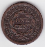 SUA moneda 1 cent 1845 &ndash; Braided Hair Large Cent