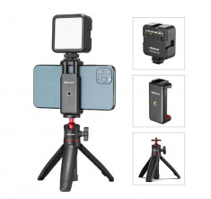 Kit vlog Ulanzi mini trepied MT-08+suport smartphone ST-07+Lampa LED VL49 -2062 foto