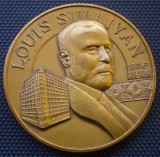 5.258 MEDALIE ARHITECT LOUIS SULLIVAN 1856-1924 PRODUCED FOR JOHN DEERE 1980
