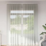 vidaXL Perdele Voile cu buzunare pentru bare 2 buc gri deschis 4102210