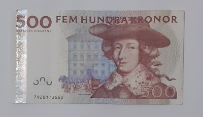 BANCNOTA SUEDIA 500 COROANE KRONOR EMISIUNEA 2007 - 2012 (RARA) VEZI DESCRIEREA foto