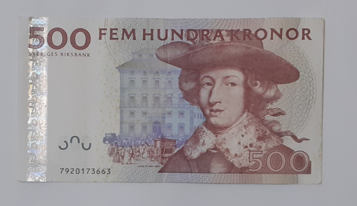 BANCNOTA SUEDIA 500 COROANE KRONOR EMISIUNEA 2007 - 2012 (RARA) VEZI DESCRIEREA