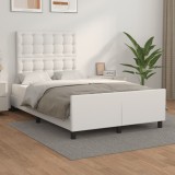 VidaXL Cadru de pat fără saltea alb 120x190 cm piele artificială