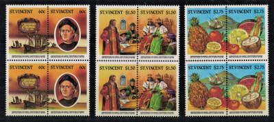 ST. VINCENT 1986 - Navigatori, expeditii, Cristofor Columb /serie completa MNH foto