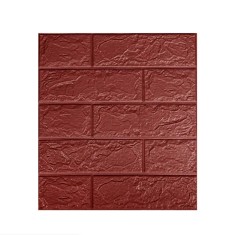 Set 10 placi tapet 3d, flippy, 35 x 38 cm, grosime 3 mm, din polietilena, model caramida, suprafata acoperita 1.33 mp, maro