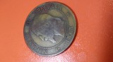 MONEDA 10 CENTIMES 1863 NAPOLEON III CU LAURI LITERA K