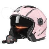Casca Moto/Scuter FIXATO Italia, Viziera Dubla, Protectie UV, Marime universala 57-61cm, Roz
