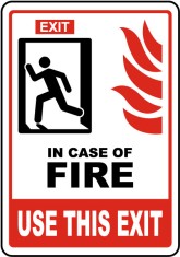 In Case of Fire Use This Exit Sign foto