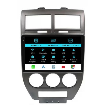 Navigatie Dedicata Jeep Compass (2006-2010), 9Inch, 6Gb Ram, 128Gb Stocare, Carplay foto