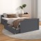 vidaXL Cadru de pat cu sertare, gri &icirc;nchis, 90x200 cm, lemn de pin 322163