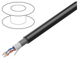 Cablu microfon 2x2x0,22mm&sup2; negru OFC