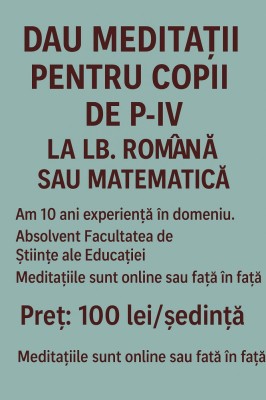 Meditații elevi pentru clasele pregatitoare-IV foto