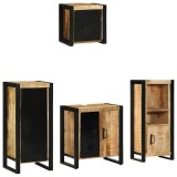 Cumpara ieftin Set de mobilier pentru baie 4 pcs Maro Lemn de mango solid