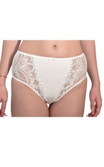 Chilot Clasic cu Talie &Icirc;naltă, Microfibră și Dantelă - C1511 - 3XL - Alb
