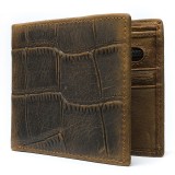 Cumpara ieftin Portofel barbati, BUSY LDY&amp;GTM&reg; Crock II, piele naturala cu imprimeu crocodil, compatibil carte de identitate, maro