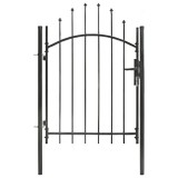 vidaXL Poartă de grădină, negru, 1 x 1,5 m, oțel
