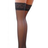Ciorapi cu Autosustinere, Cusaturi Verticale, 17 DEN, Grafit, XL