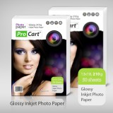 Hartie Foto Glossy ProCart 210g, 13x18 cm, 50 coli, Rezolutie 5760 DPI, Compatibila Inkjet