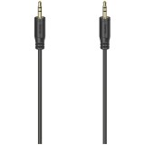 Cumpara ieftin Cablu Audio Jack 3.5mm Tata-Tata Hama Flexi Slim, Contacte Aurite, 0.75m, Negru